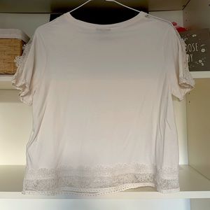 TOPSHOP Soft, Lace Embellished T-Shirt